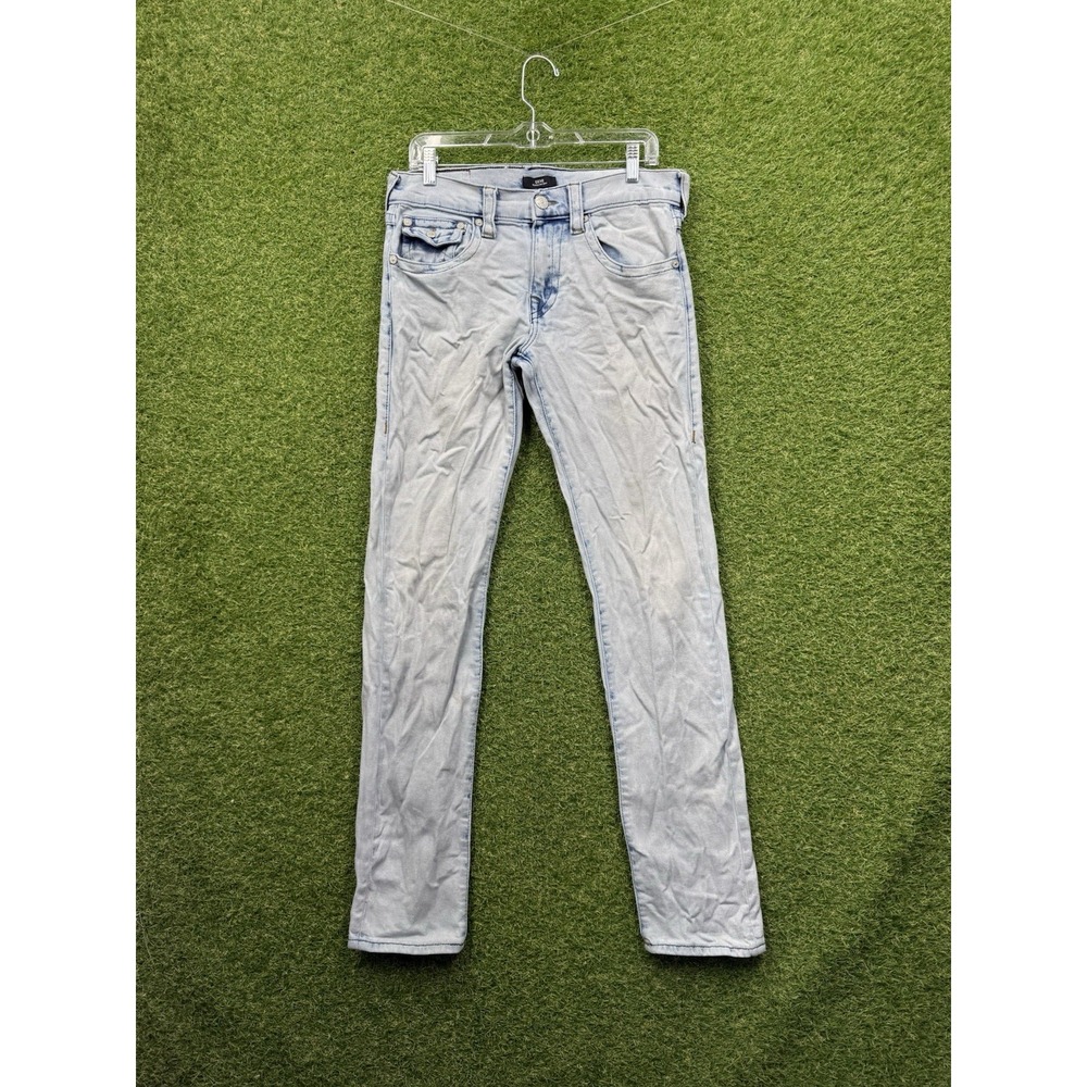 True Religion Jeans Mens 31 World Tour Geno Relaxed Slim Moto Stretch Denim Blue